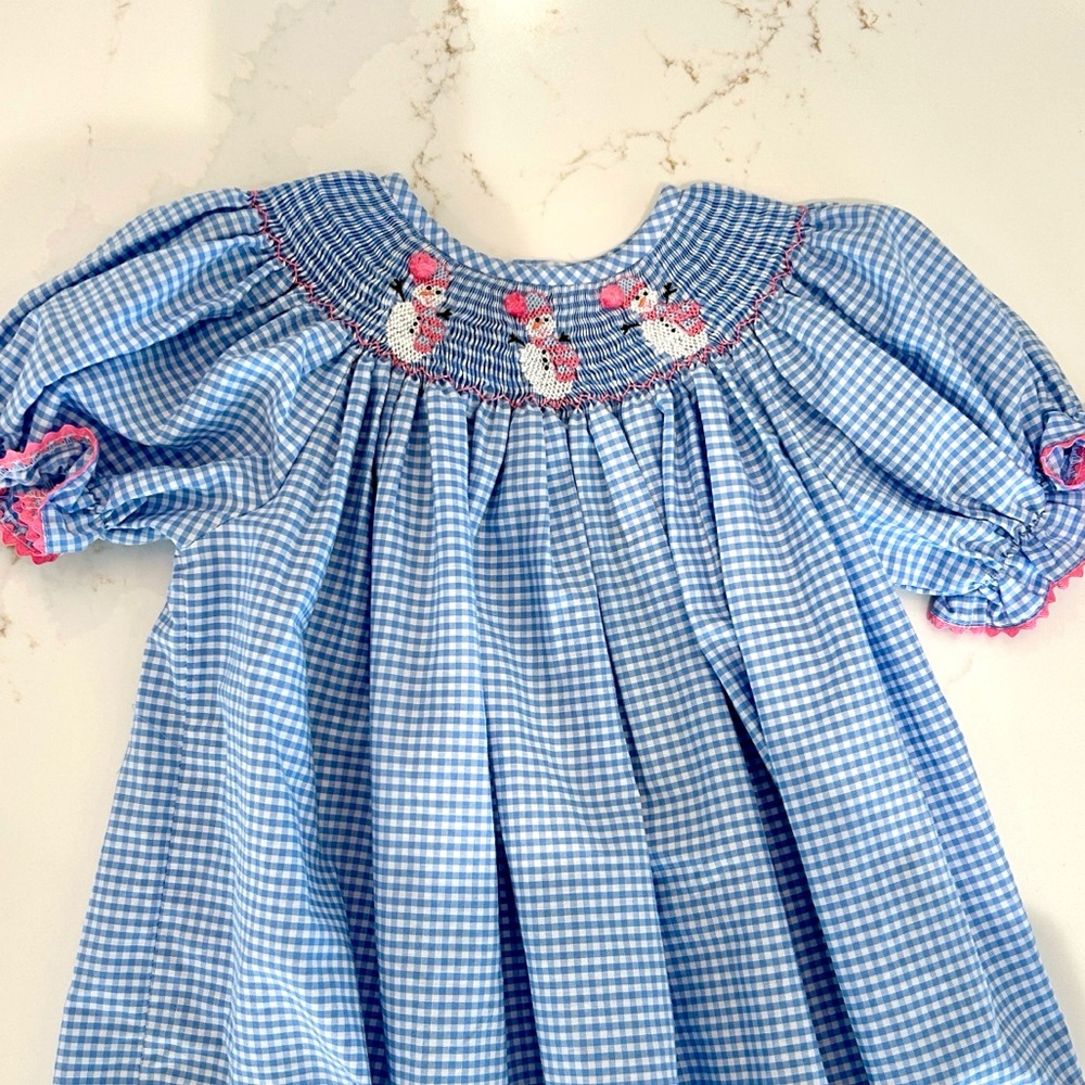 Snowman Smocked Dress